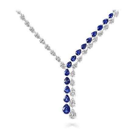 Graff Pear Shape Diamond Cross-over Necklace