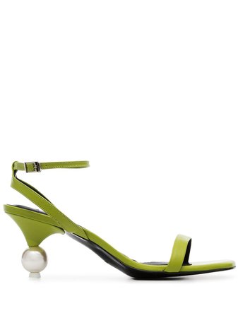 Yuul Yie green vivi 70 leather sandals $324 - Shop SS19 Online - Fast Delivery, Price