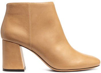 Block-heeled ankle boots - Beige