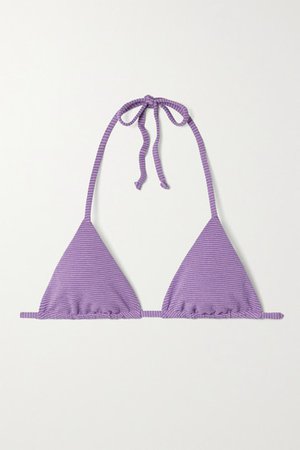 Rae Striped Bikini Top - Purple