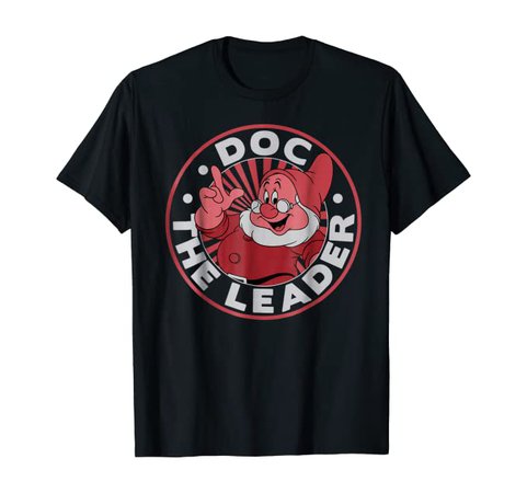 Amazon.com: Disney Snow White Doc The Leader Circle Graphic T-Shirt: Clothing