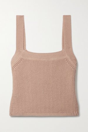 Sand Yeta cropped ribbed organic cotton tank | Reformation | NET-A-PORTER