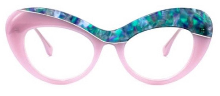 pink teal glasses