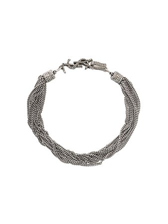 Shop metallic Saint Laurent Loulou twisted chains bracelet with Express Delivery - Farfetch