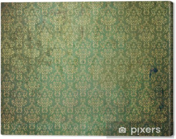 Old green wallpaper Canvas Print • Pixers® • We live to change