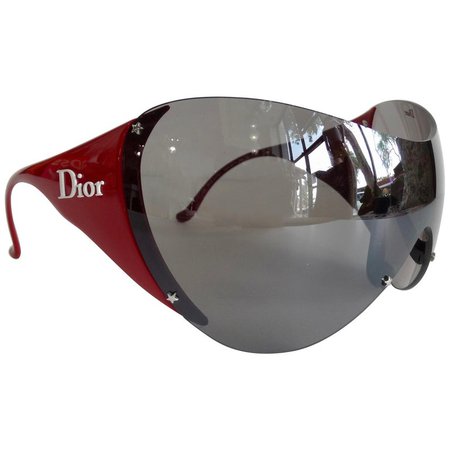 Christian Dior 2000s Cherry Red Ski Sport Sunglasses For Sale at 1stDibs
