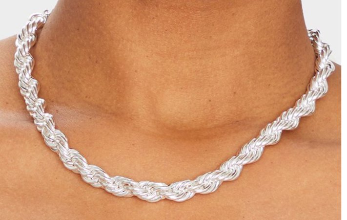 Silver Twisted Rope Necklace