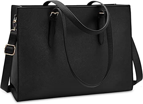 Amazon.com: Laptop Bag for Women Waterproof Lightweight Leather 15.6 Inch Computer Tote Bag Business Office Briefcase Large Capacity Handbag Shoulder Bag Professional Office Work Bag Black : Electronics