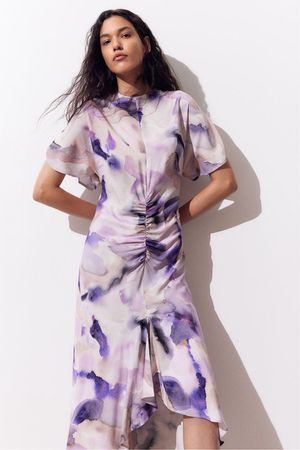 Slit-sleeved Dress - White/patterned - Ladies | H&M US