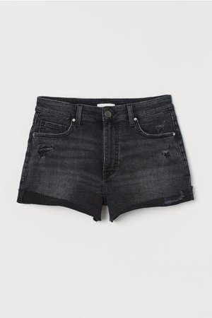 Denim shorts - Nearly black - Ladies | H&M GB