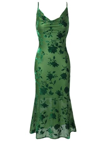 Green 1960s floral dress
