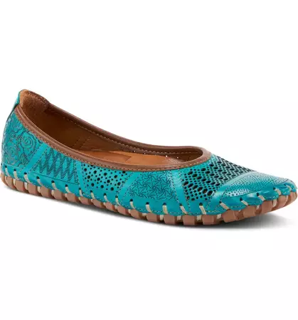 Spring Step Kenyetta Cutout Leather Ballet Flat | Nordstrom