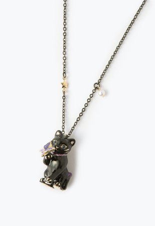 Cat Necklace Black – Anna Sui