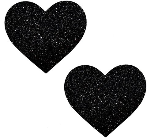 Neva Nude Black Malice Glitter I Heart U Nipztix Pasties Nipple Covers for Festivals, Raves, Parties, Lingerie and More, Medical Grade Adhesive, Waterproof and Sweatproof, Made in USA at Amazon Women’s Clothing store
