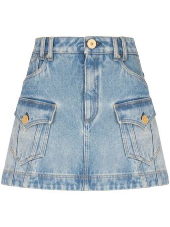 Balmain A-line Denim Miniskirt - Farfetch