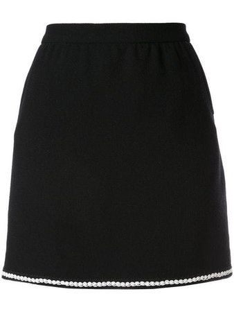Chanel Vintage Contrast Trim Mini Skirt - Farfetch