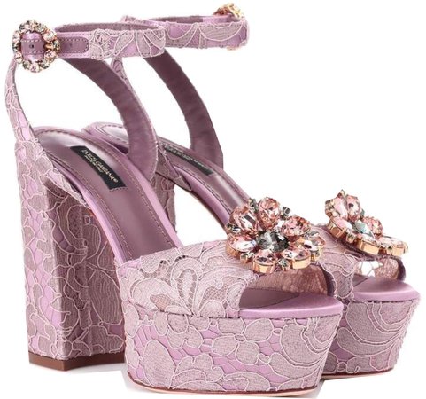 Lace luxury heels