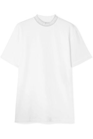 Acne Studios | Gojina oversized intarsia-trimmed cotton-jersey T-shirt | NET-A-PORTER.COM