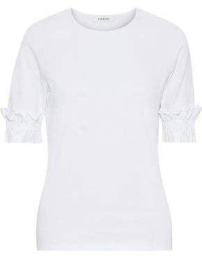 Ruffle-trimmed Cotton-jersey T-shirt