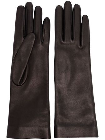 Saint Laurent full-finger Design Leather Gloves - Farfetch