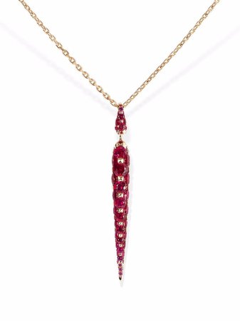 Boghossian 18kt rose gold Merveilles icicle ruby medium pendant necklace