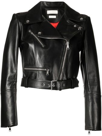 Alexander McQueen Cropped Leather Jacket - Farfetch