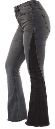 colorblock flare jeans