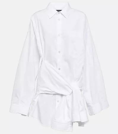 Cotton Shirt Dress in White - Balenciaga | Mytheresa