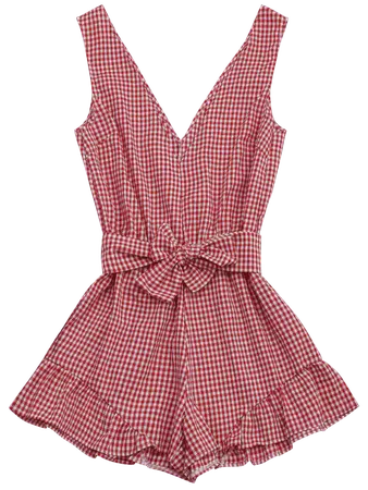 Checked Plunge Romper CHECKED: Jumpsuits & Rompers S | ZAFUL