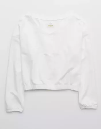 OFFLINE Fleece V Neck Sweatshirt white