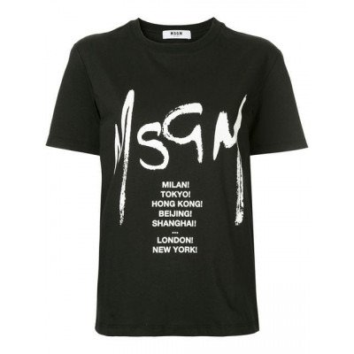 MSGM Logo Printed T-Shirt black
