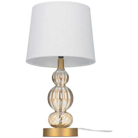 Better Homes and Gardens Textured Stacked Gold Finish Table Lamp - Walmart.com