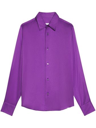 AMI Paris button-up Silk Shirt - Farfetch