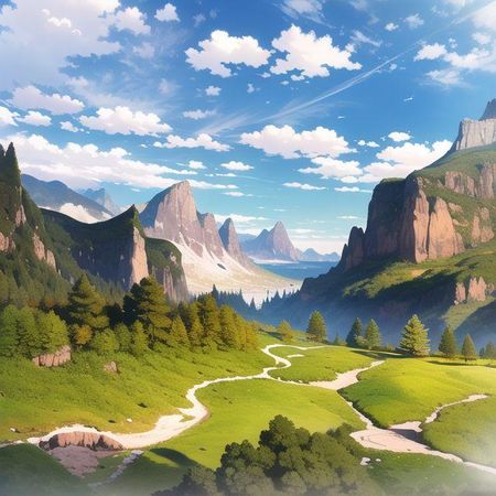 anime fantasy forest mountain ⛰️ background