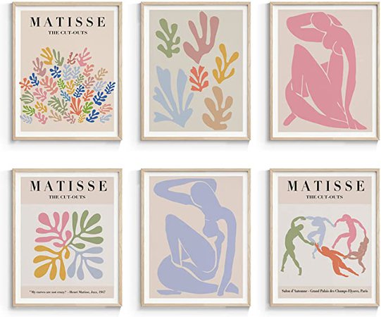 InSimSea Matisse Wall Art Exhibition Poster & Prints, Henri Matisse Posters for Room Aesthetic, Abstract Wall Art for Living Room UNFRAMED, Set of 6 (11x14 in) : Amazon.ca: Home
