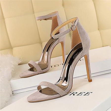 Amazon.com: BvkaDgkkse Women's Heeled Sandals Fashion 4 Inches Open Toe Stiletto High Heels Ankle Strap Bridal Party Wedding Pump Shoes,Purple,40 : Everything Else