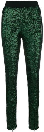 sequin embellished slim trousers