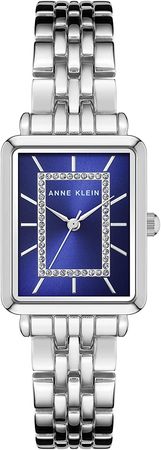 Amazon.com: Anne Klein Women's Glitter Accented Bracelet Watch,Silver/Navy Blue : Clothing, Shoes & Jewelry