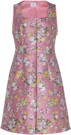 Floral-Detailed Satin-Jacquard Mini Dress