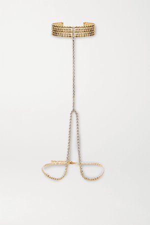 Gold Gold-plated crystal body chain | Alessandra Rich | NET-A-PORTER