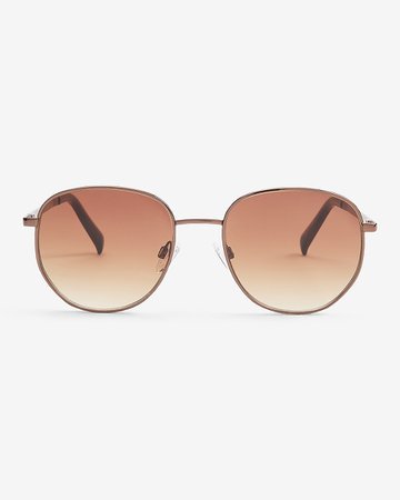 Brown Round Sunglasses | Express
