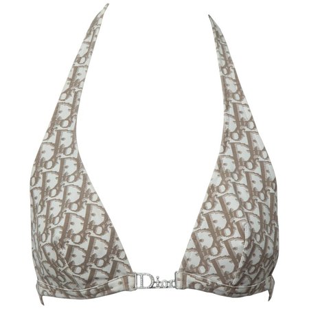 John Galliano for Christian Dior Logo Bikini Top For Sale at 1stdibs