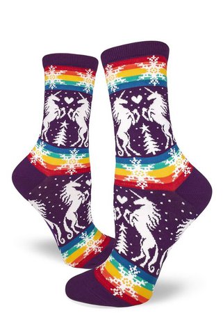 Unicorn Ugly Christmas Sweater Socks | Gay Apparel Rainbow Socks - ModSock