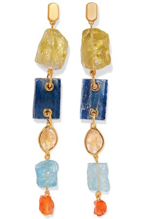 Monica Vinader | + Caroline Issa gold vermeil multi-stone earrings | NET-A-PORTER.COM