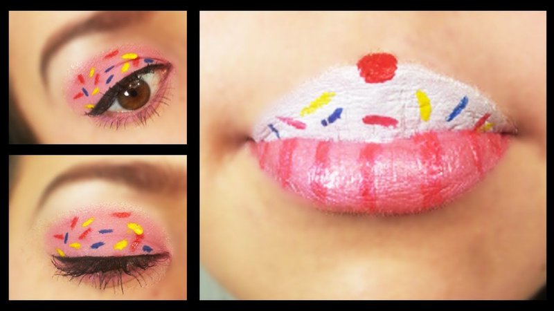 Colourful Sprinkles Makeup, Candy Sprinkle Eyes, Cupcake Lips