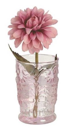 pink flower glass vase