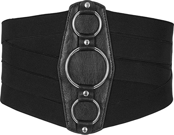 BlackButterfly 7 Inch Wide Lattice Corset Waspie Elastic Waist Belt at Amazon Women’s Clothing store