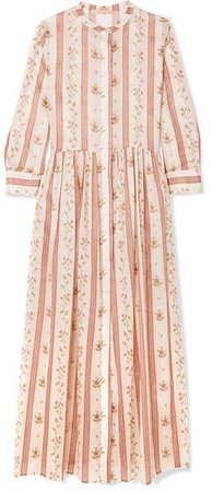 Floral-print Cotton Maxi Dress - Pink