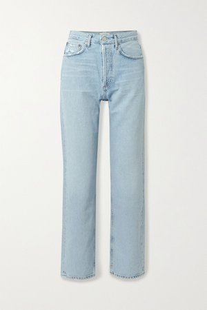 Mid denim '90s distressed mid-rise straight-leg jeans | AGOLDE | NET-A-PORTER