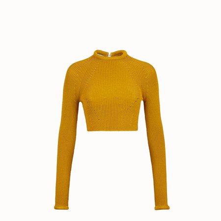 Yellow silk pullover - JUMPER | Fendi